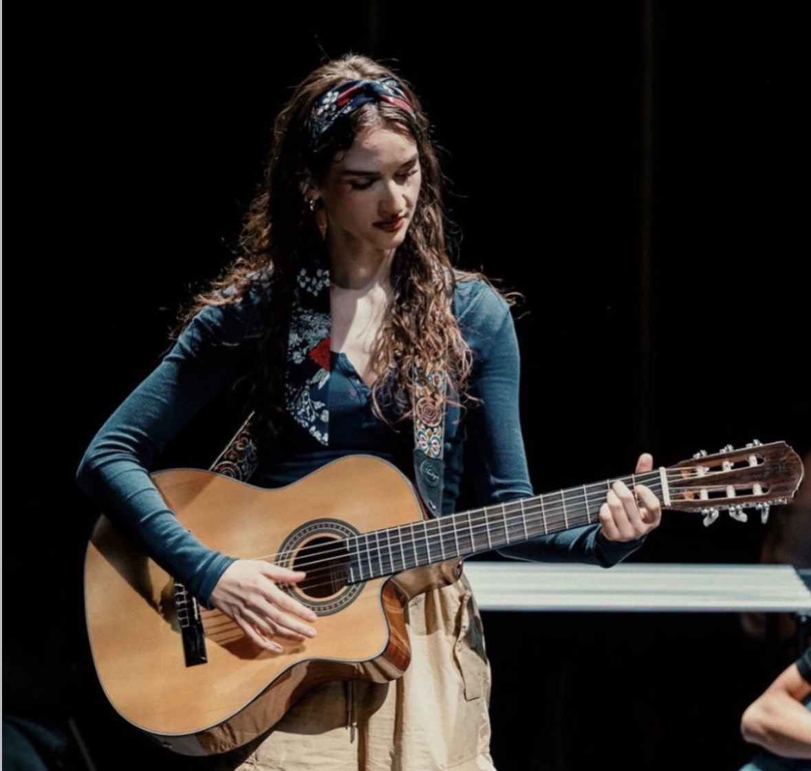 Victoria Brimble in a dramatic stage moment